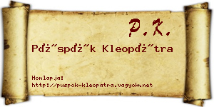 Püspök Kleopátra névjegykártya